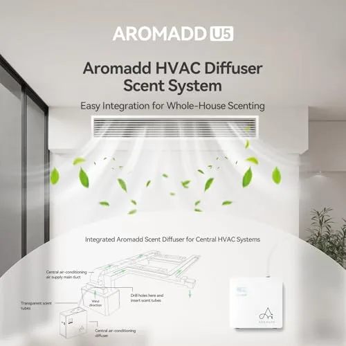 Aromadd U5 HVAC scent diffuser side profile for whole-house setup