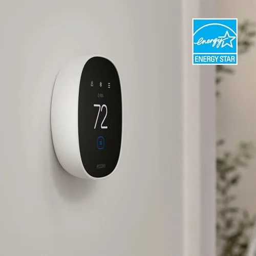 ecobee Smart Thermostat Essential showing display with ENERGY STAR badge