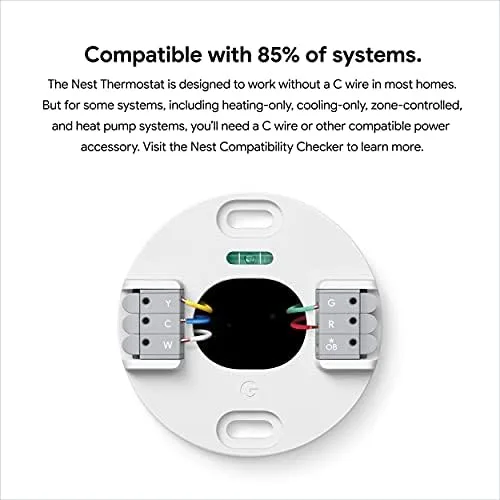 Google Nest Thermostat side view highlighting HVAC wiring compatibility